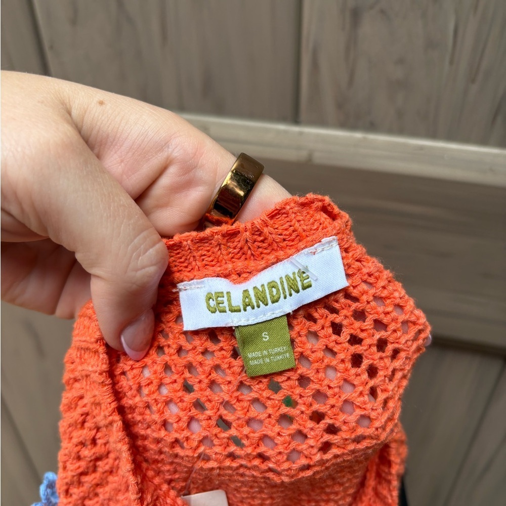 Anthropologie Celandine Crochet Halter Cover-Up Dress in Orange New with Tags! - Picture 7 of 7